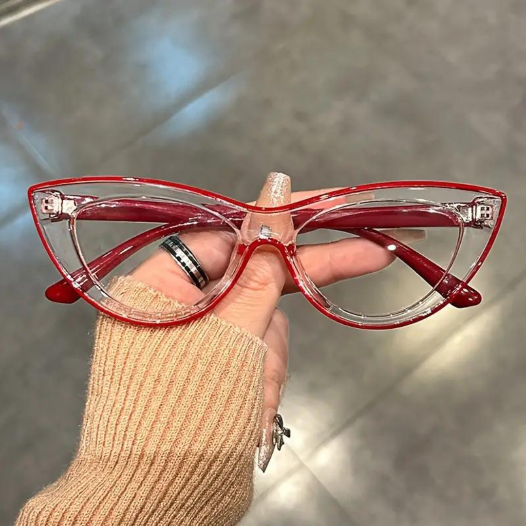 First Lens Neon Kitten Blue Light  Computer Glasses - Red - B047