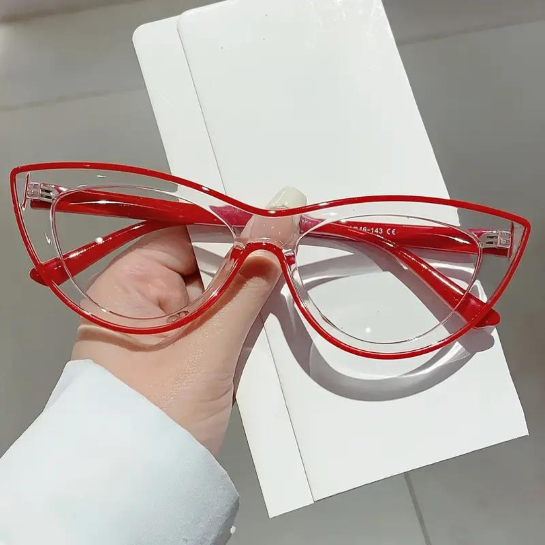 First Lens Neon Kitten Blue Light  Computer Glasses - Red - B047