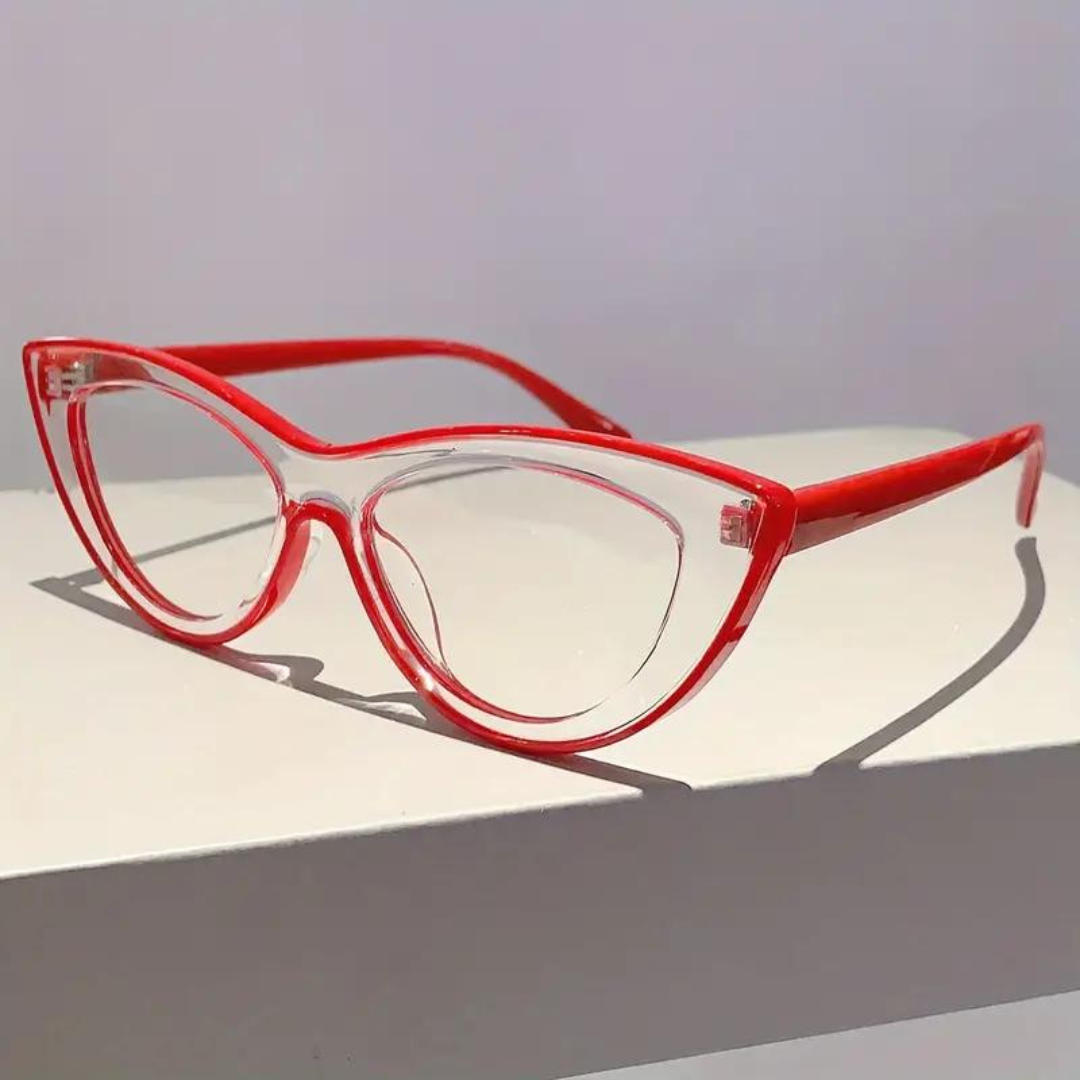 First Lens Neon Kitten Blue Light  Computer Glasses - Red - B047