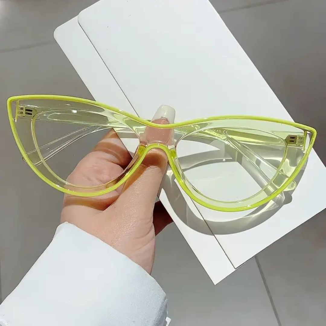 First Lens Neon Kitten Blue Light  Computer Glasses - Yellow - B048