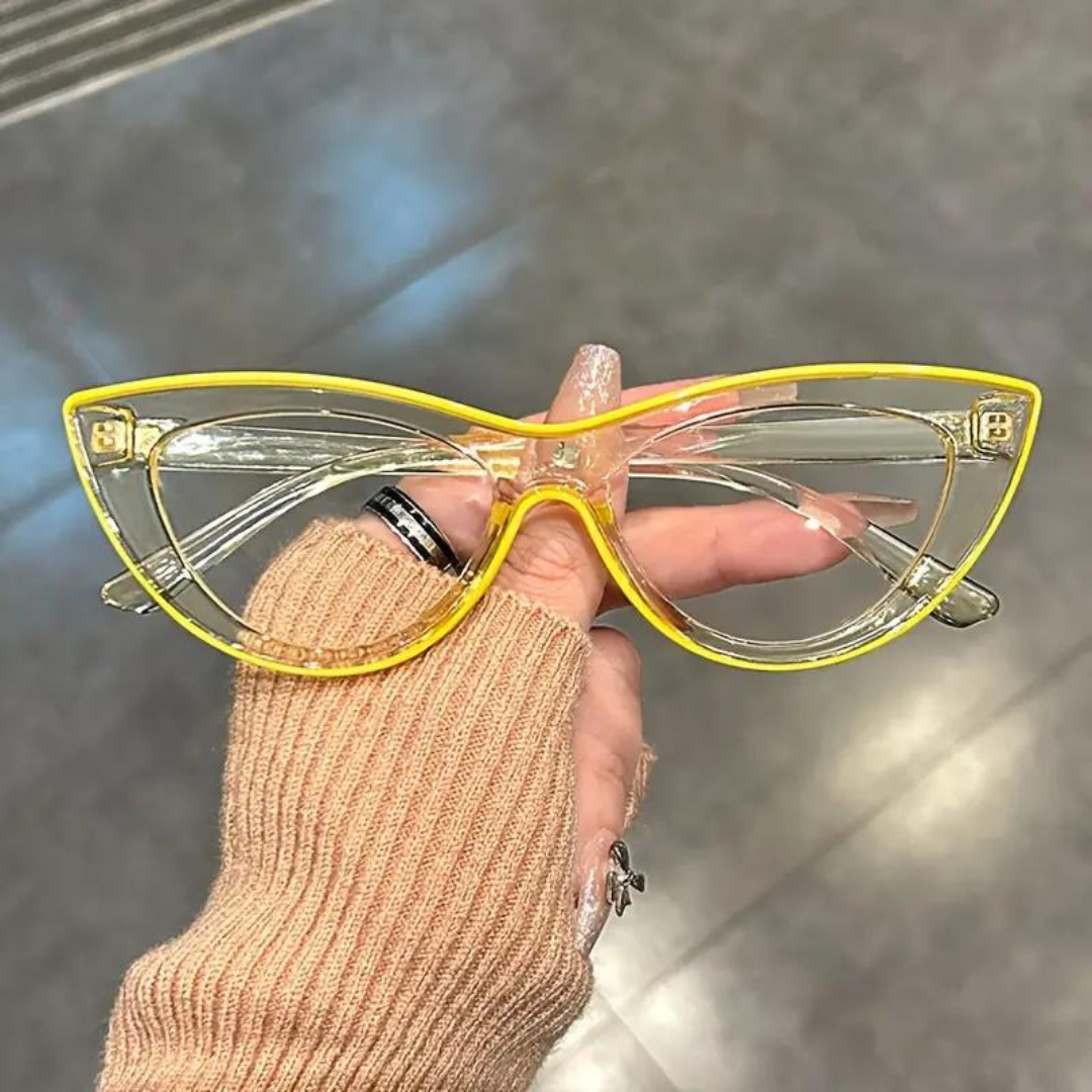 First Lens Neon Kitten Blue Light  Computer Glasses - Yellow - B048