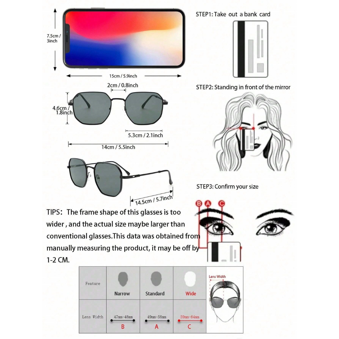 First Lens Octagon Geometric Sunglasses - S065