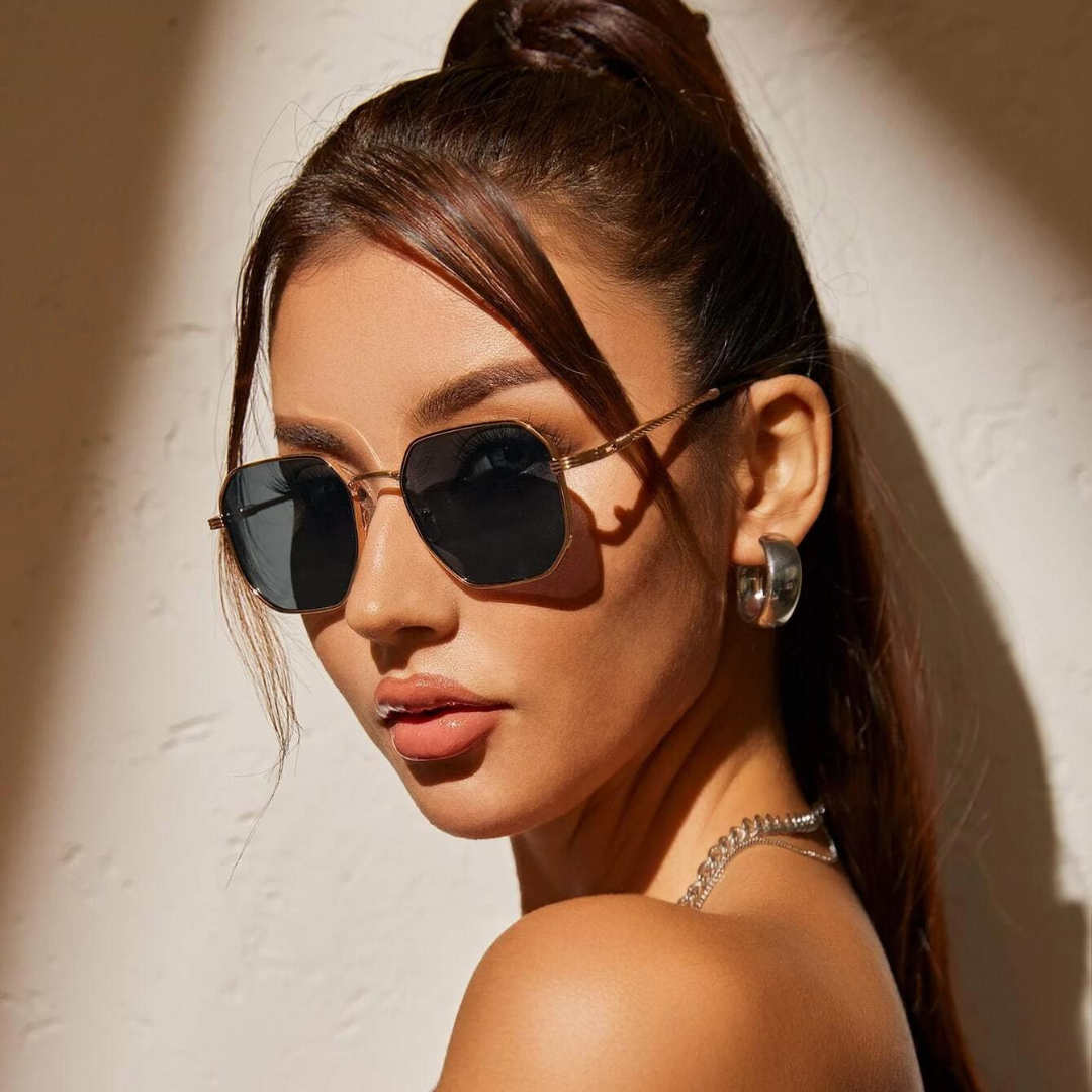 First Lens Octagon Geometric Sunglasses - S065
