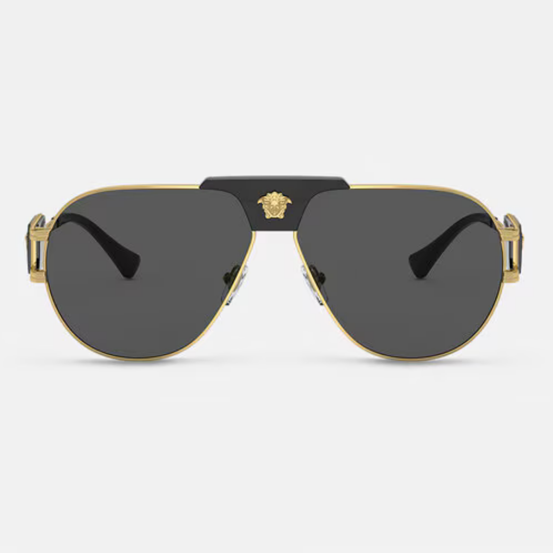 First Lens Pilot Oval Classic Sunglasses - Black - S059