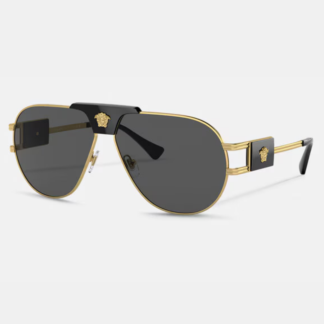 First Lens Pilot Oval Classic Sunglasses - Black - S059