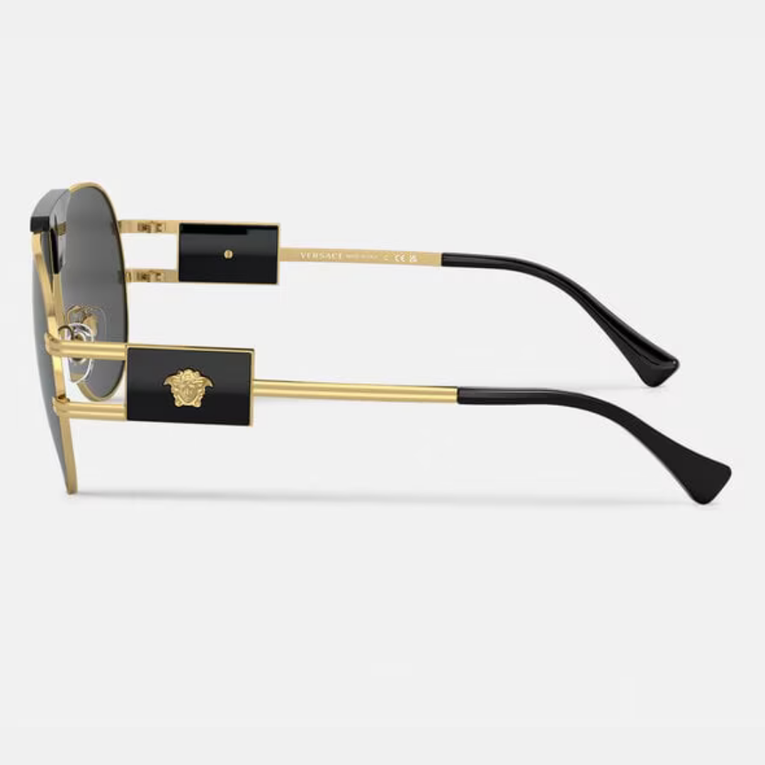 First Lens Pilot Oval Classic Sunglasses - Black - S059