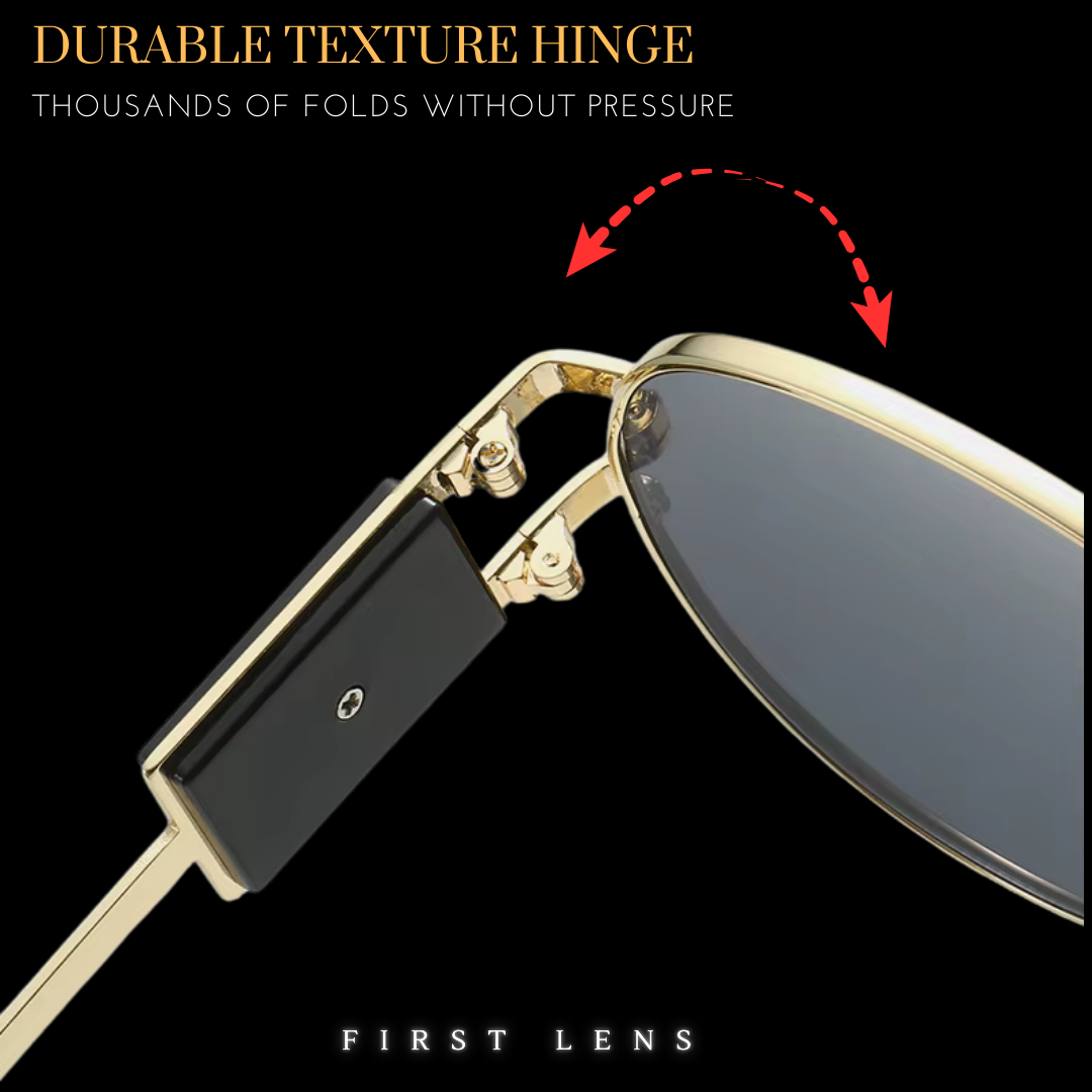 First Lens Pilot Oval Classic Sunglasses - Black - S059