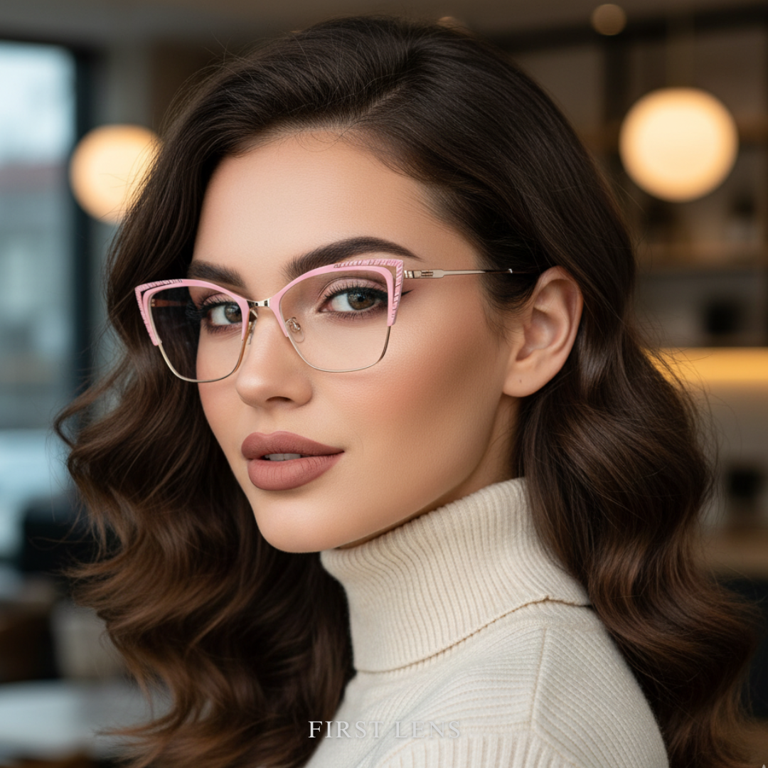 First Lens Pink Charm Cat-Eye Blue Light Computer Glasses - B028