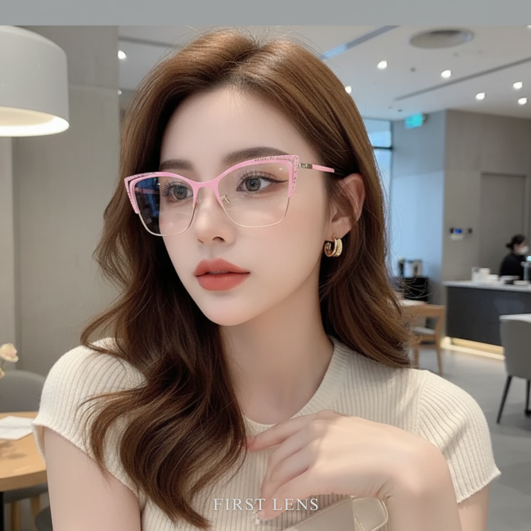 First Lens Pink Charm Cat-Eye Blue Light Computer Glasses - B028