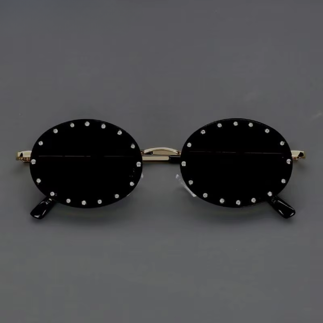 First Lens Prism Crystal Oval Sunglasses - S069