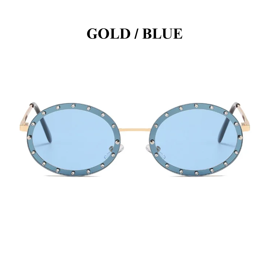 First Lens Prism Crystal Oval Sunglasses - S069
