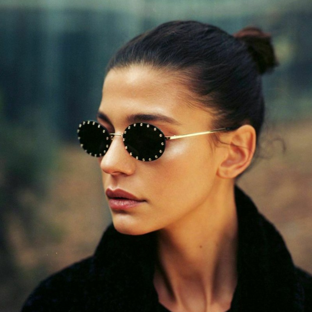 First Lens Prism Crystal Oval Sunglasses - S069