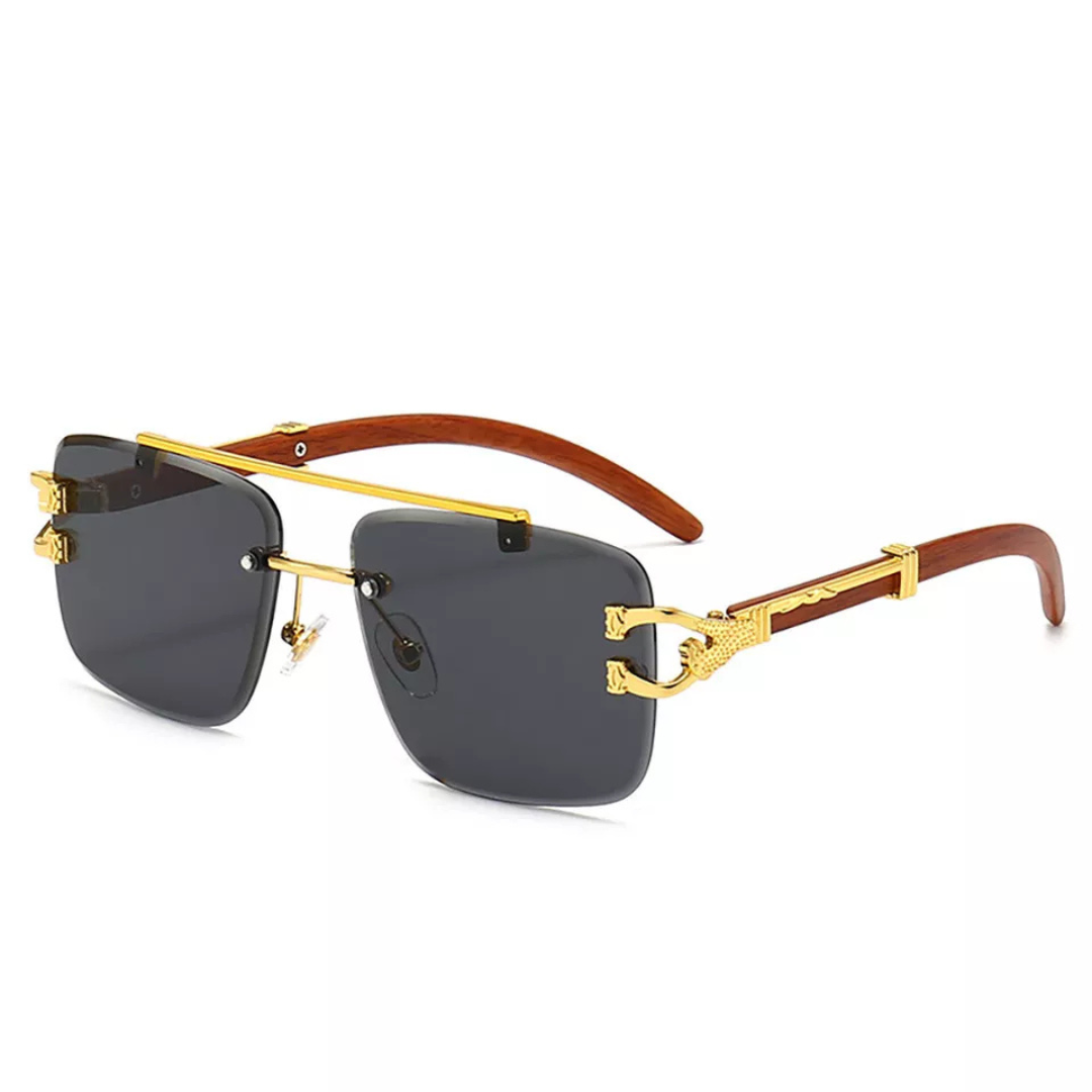 First Lens Rectangle Classic Rimless Sunglasses - S057