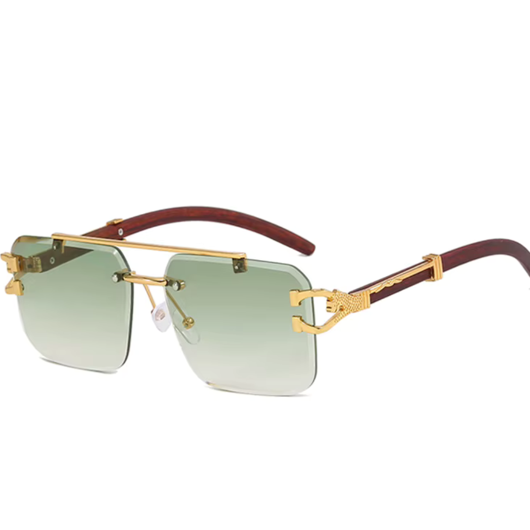 First Lens Rectangle Classic Rimless Sunglasses - S057