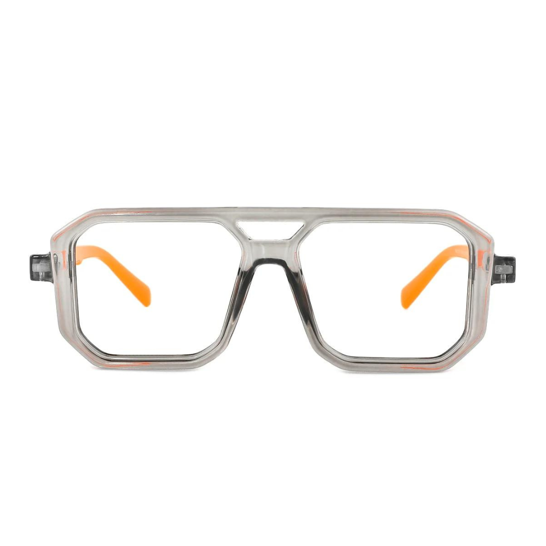 Close-up of First Lens Retro Classic Frame Computer Glasses 003 - Orange