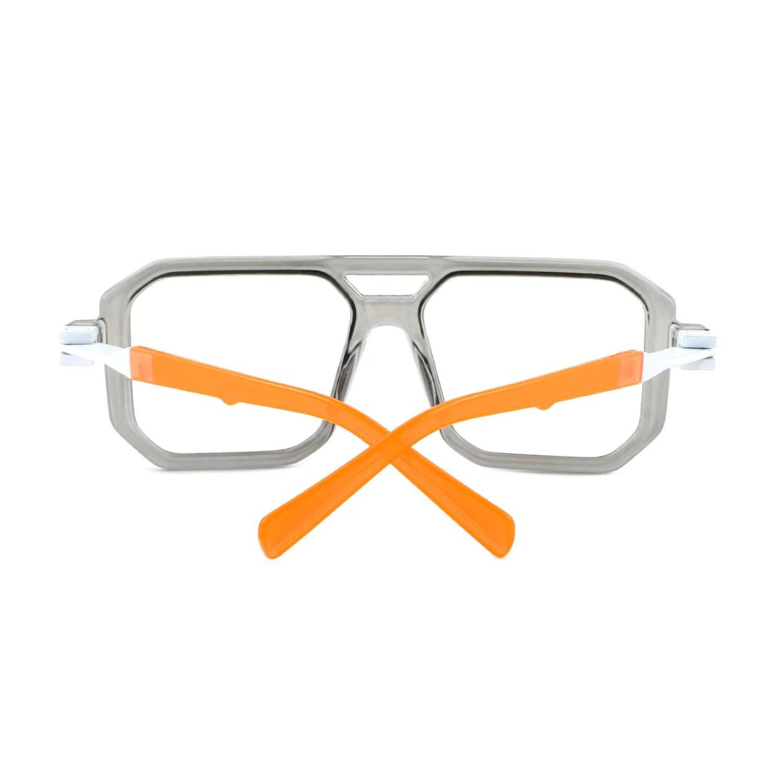 First Lens Retro Classic Frame Computer Glasses 003 - Orange with anti-glare lenses