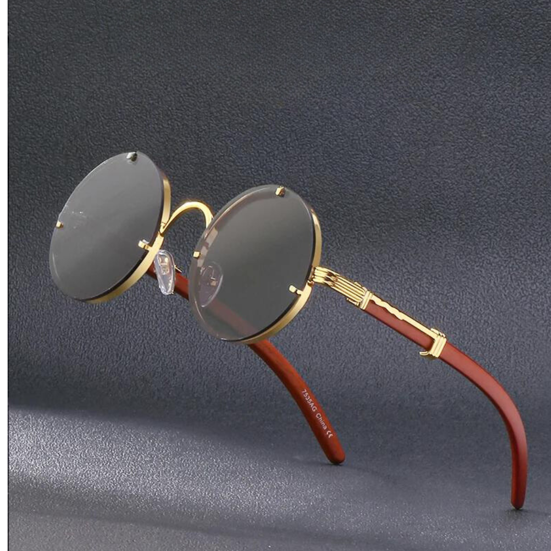 First Lens Retro Gothic Round Sunglasses - Side View