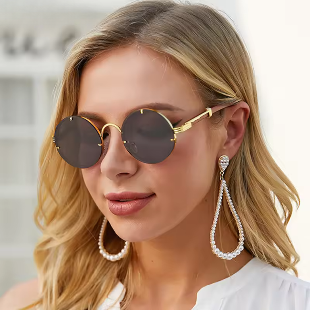 First Lens Retro Gothic Round Sunglasses - S076