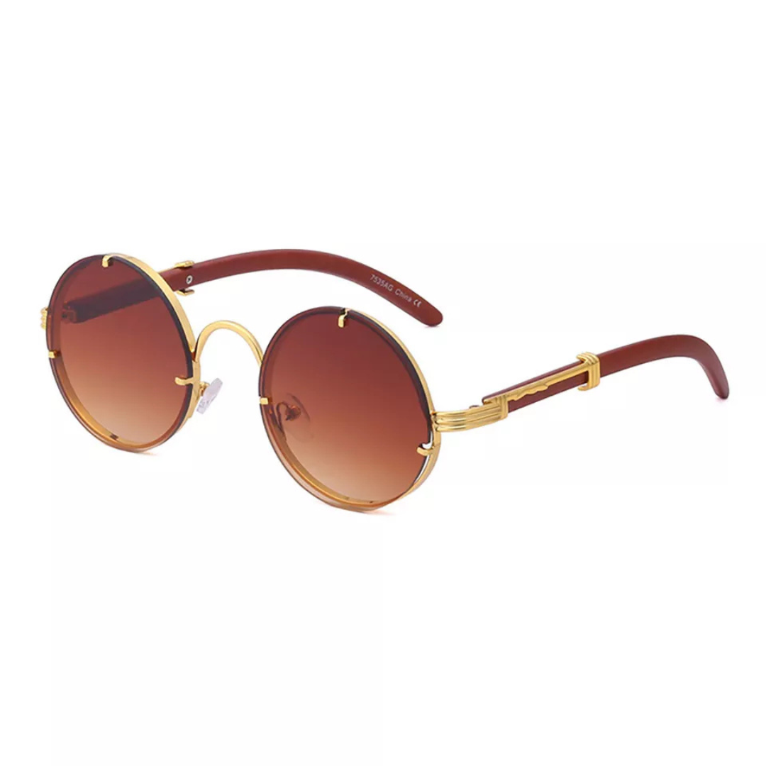 First Lens Retro Gothic Round Sunglasses - S076