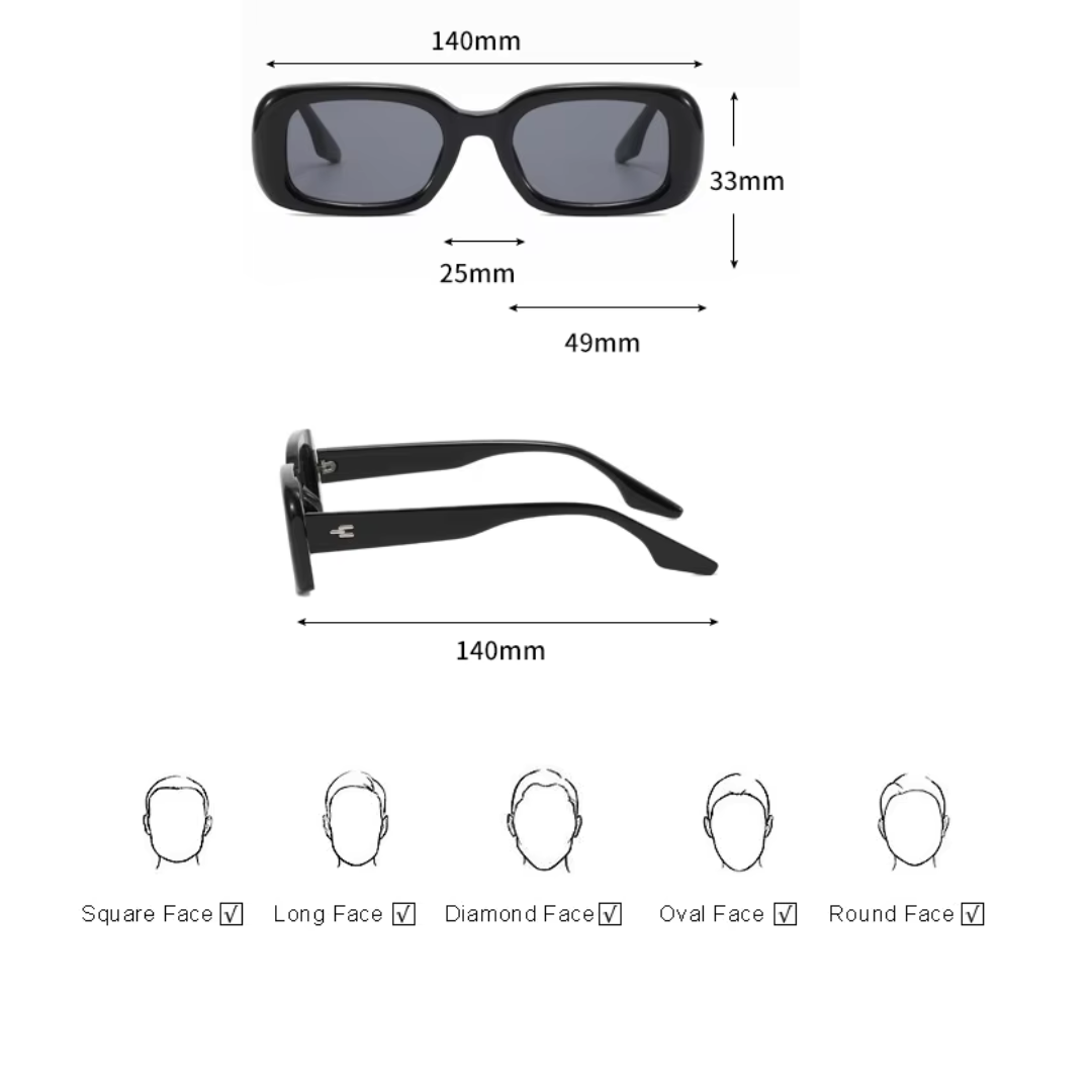 First Lens Retro Square Sunglasses UV-400 - S066