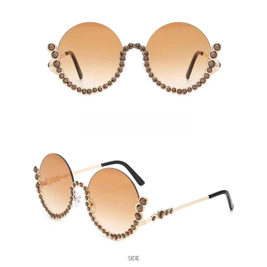 First Lens Rhinestone Oversize Women Sunglass - 400UV Polycarbonate Sunglasses - S077