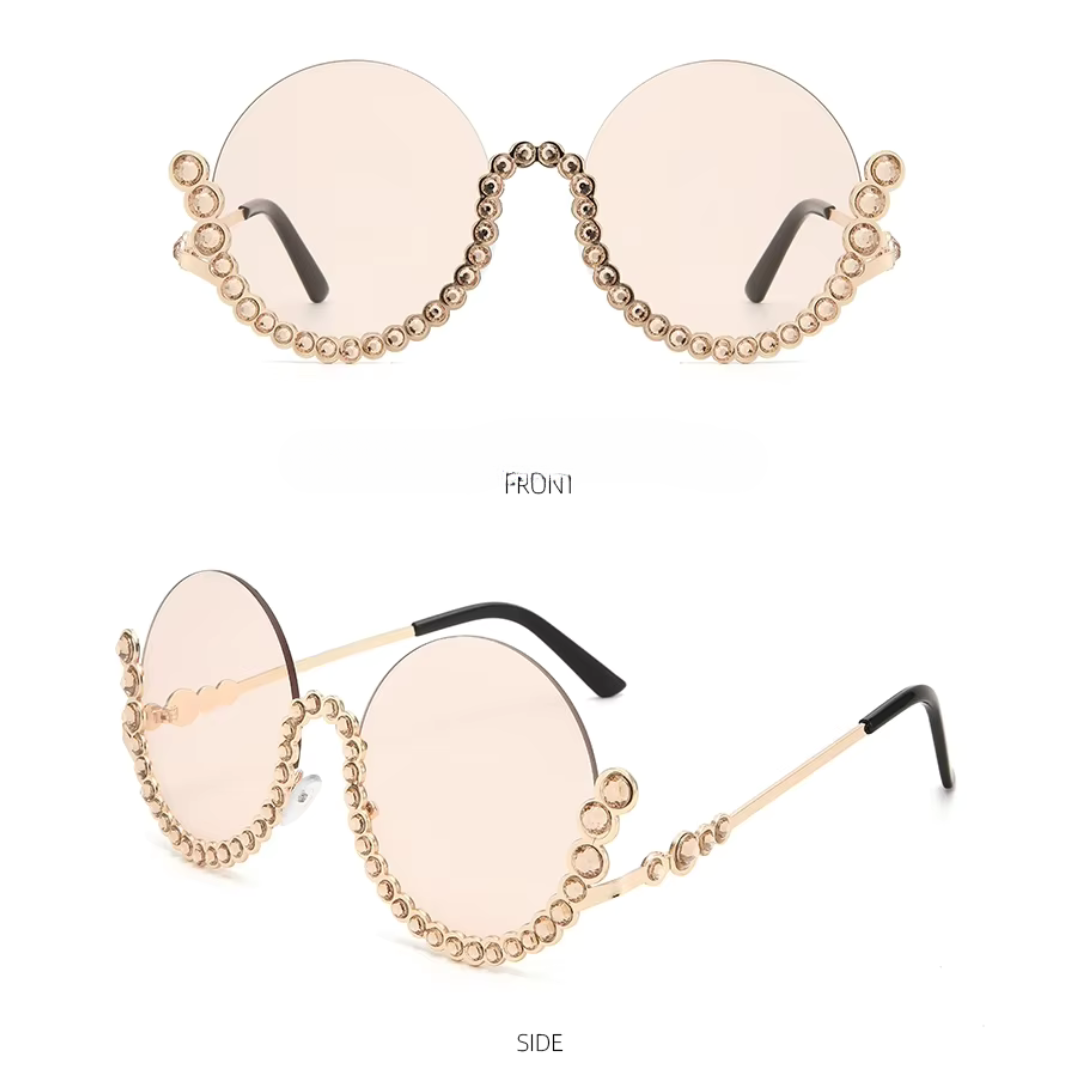 First Lens Rhinestone Oversize Women Sunglass - 400UV Polycarbonate Sunglasses - S077