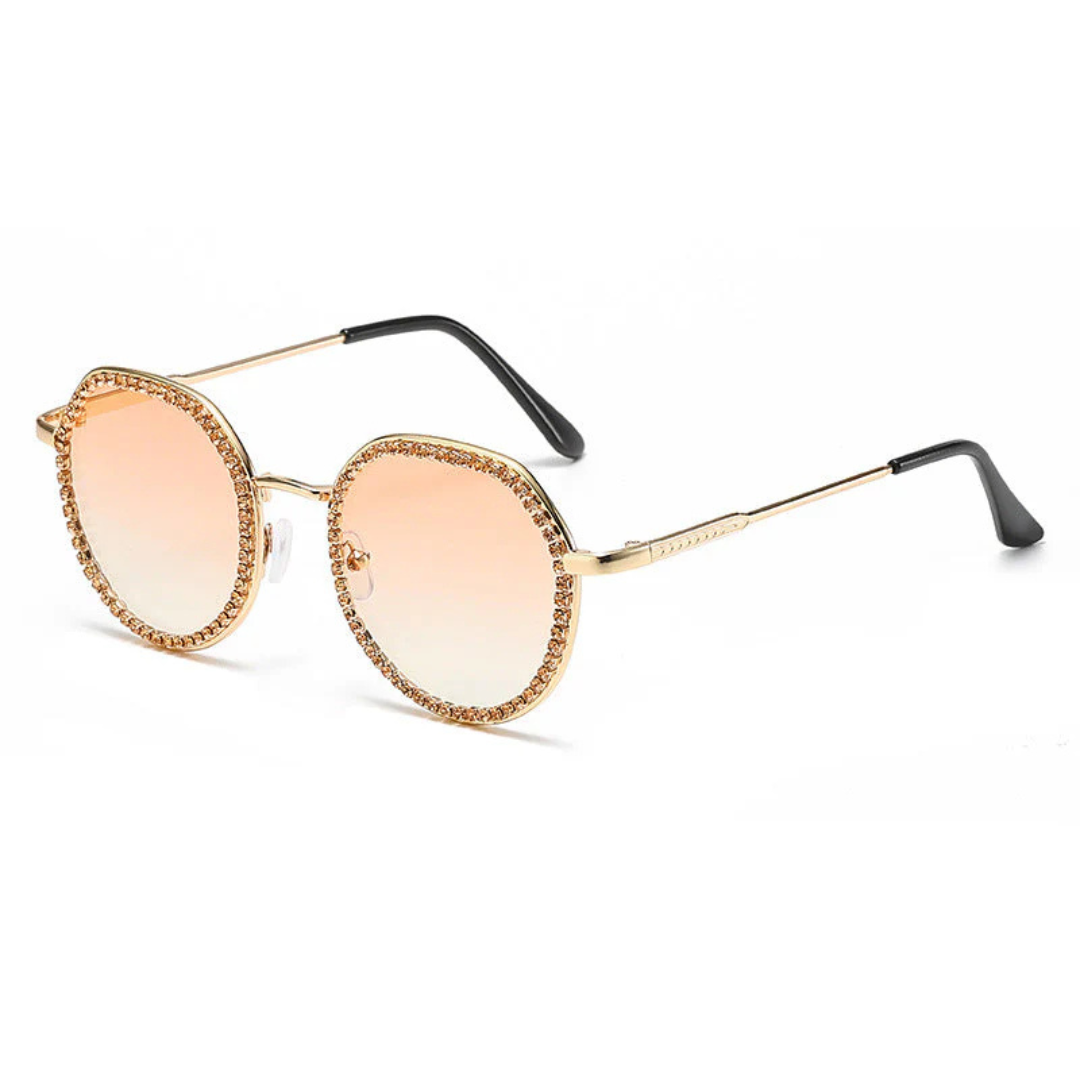 First Lens Round Glimmer-Lens Diamante Sunglasses - S061