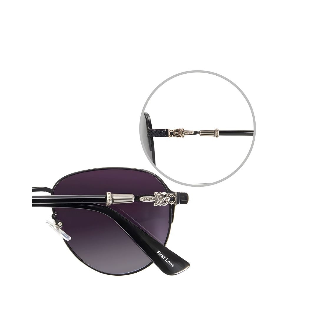 First Lens Royale UV400 Sunglasses- S372 - Black