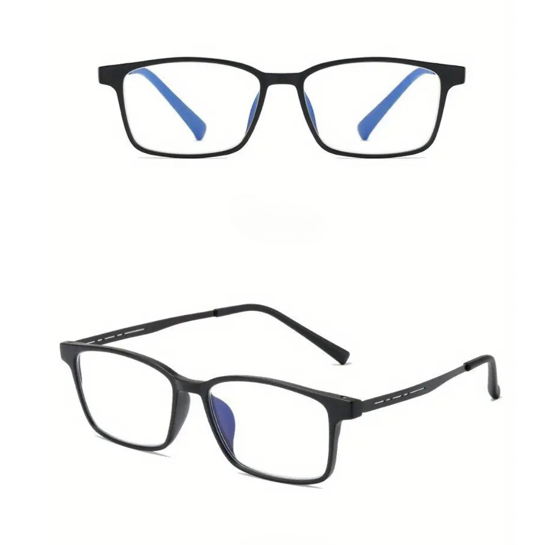 First Lens Titanium Rect Blue Light Blocking Reading Glasses - R006