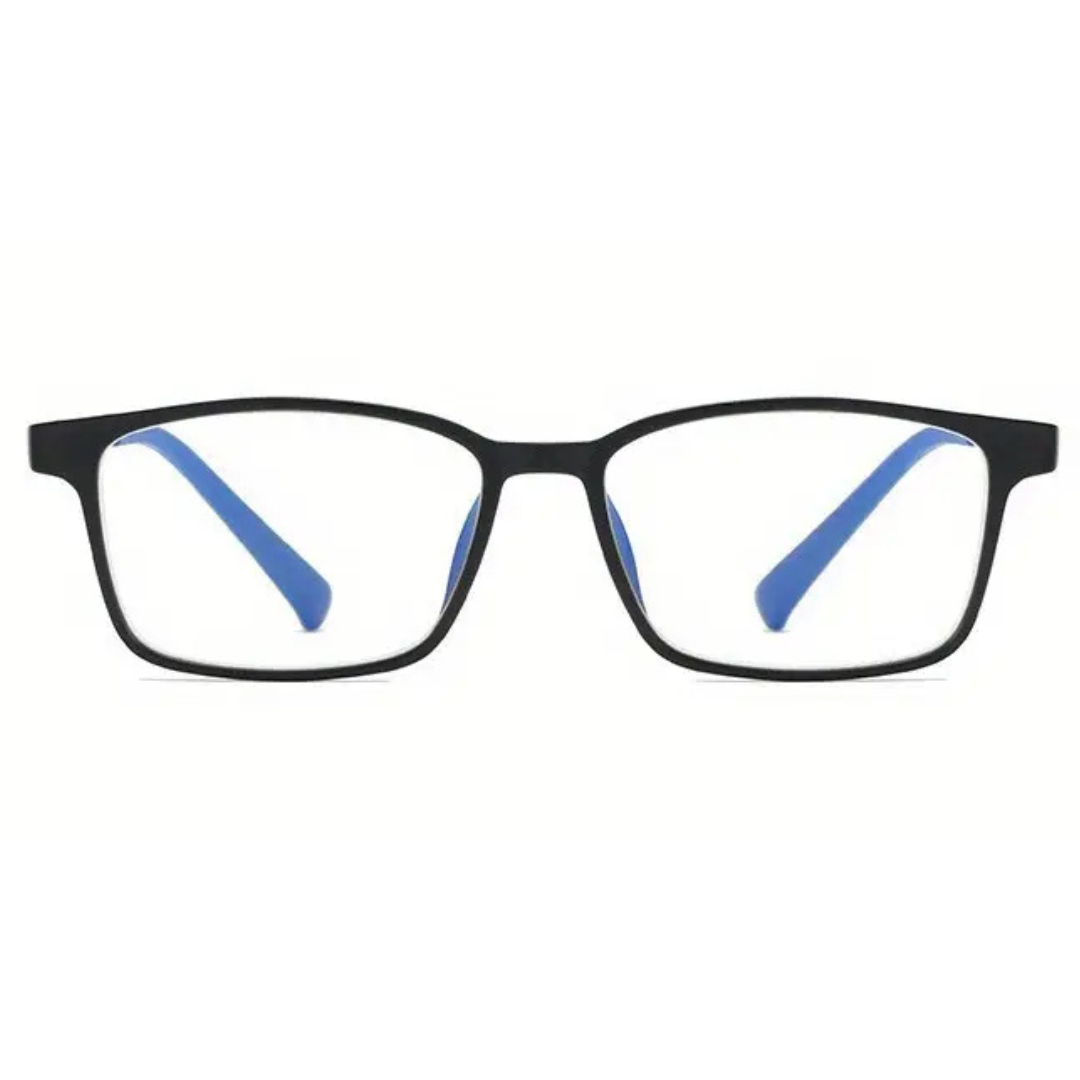 First Lens Titanium Rect Blue Light Blocking Reading Glasses - R006
