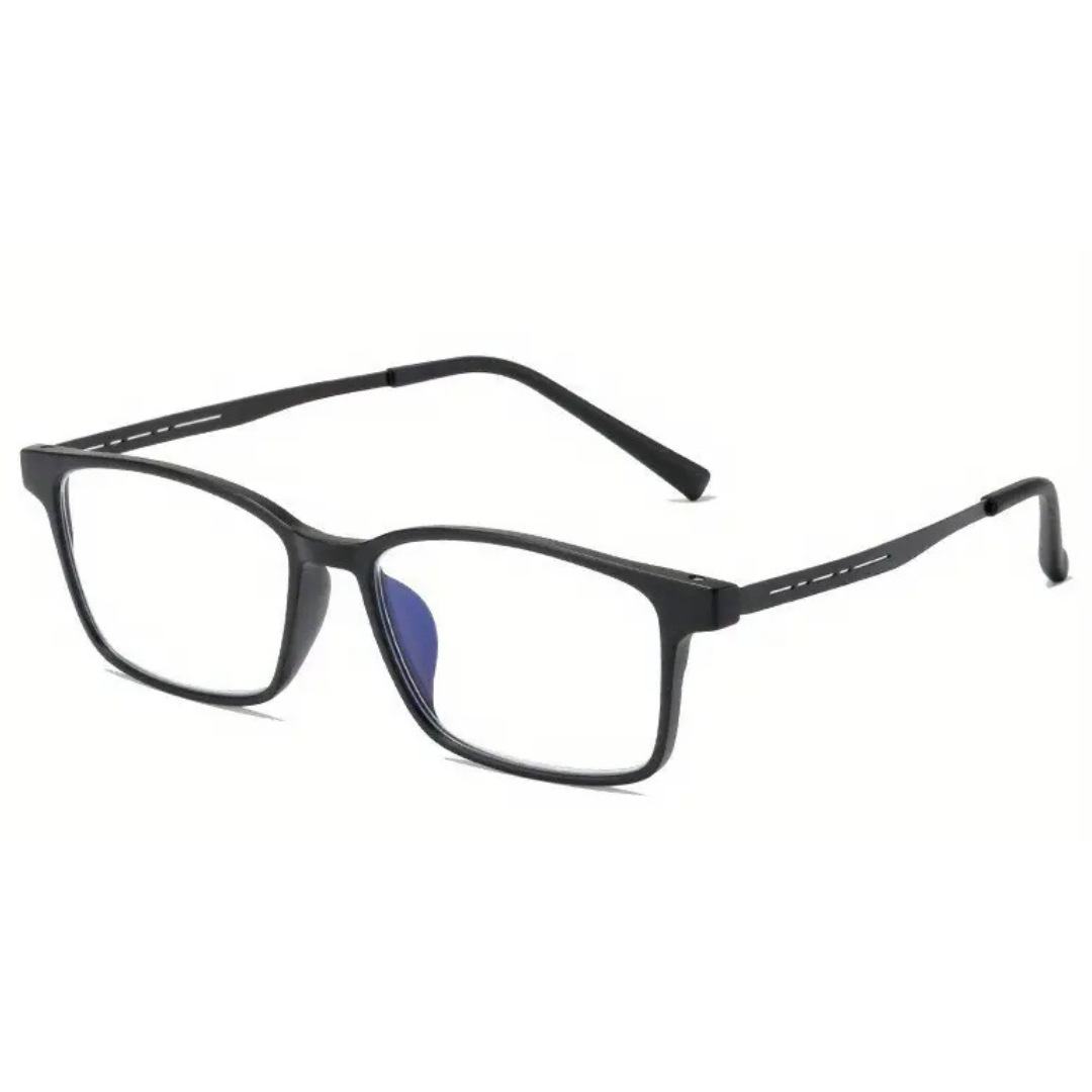 First Lens Titanium Rect Blue Light Blocking Reading Glasses - R006