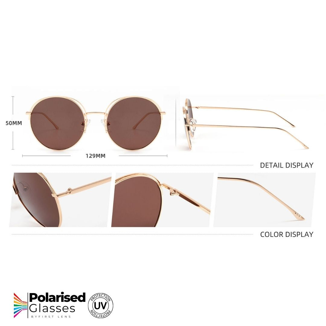 Fashionable black round polarized sunglasses Orbit S031