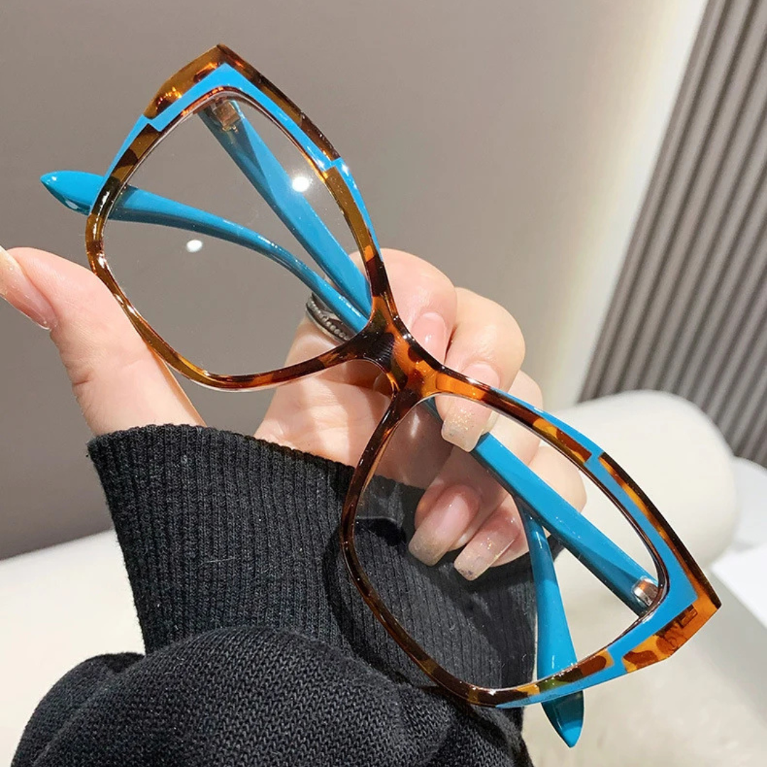First Lens Vibrant Blue Cat Eye Blue Light Computer Glasses - B032