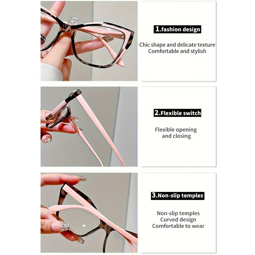 First Lens Vibrant Clear Cat Eye Blue Light Computer Glasses