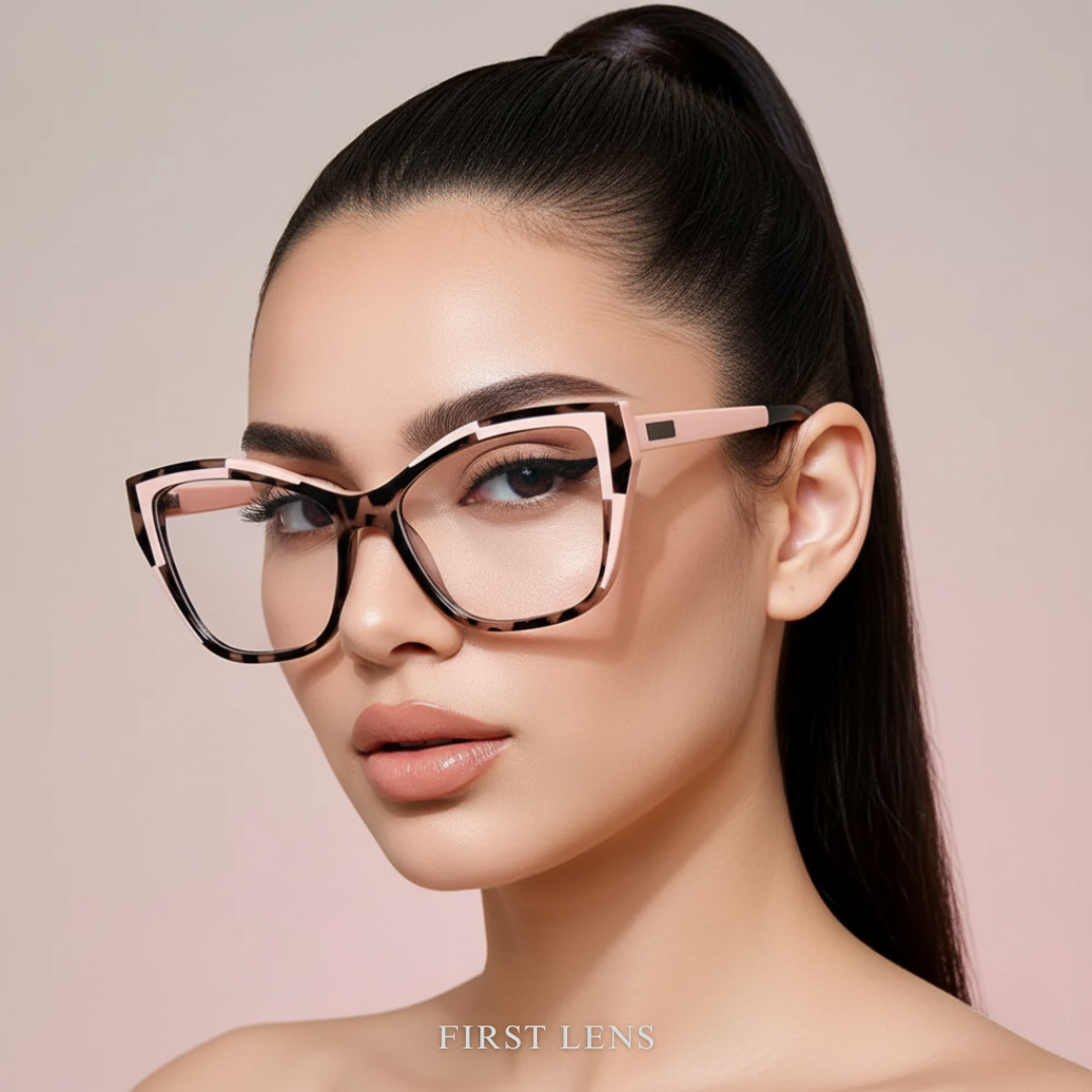 First Lens Vibrant Pink Cat Eye Blue Light Computer Glasses - B031