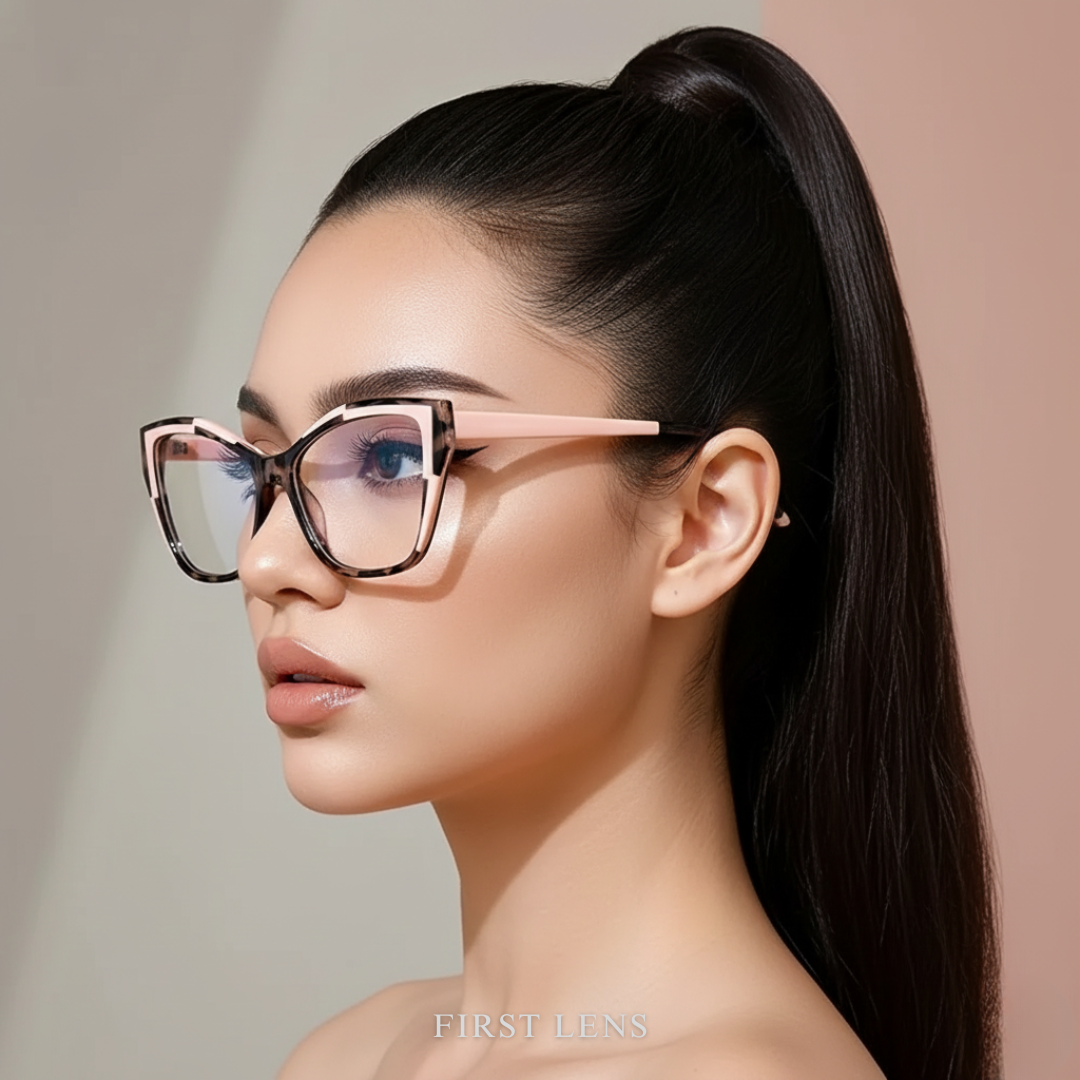 First Lens Vibrant Pink Cat Eye Blue Light Computer Glasses - B031