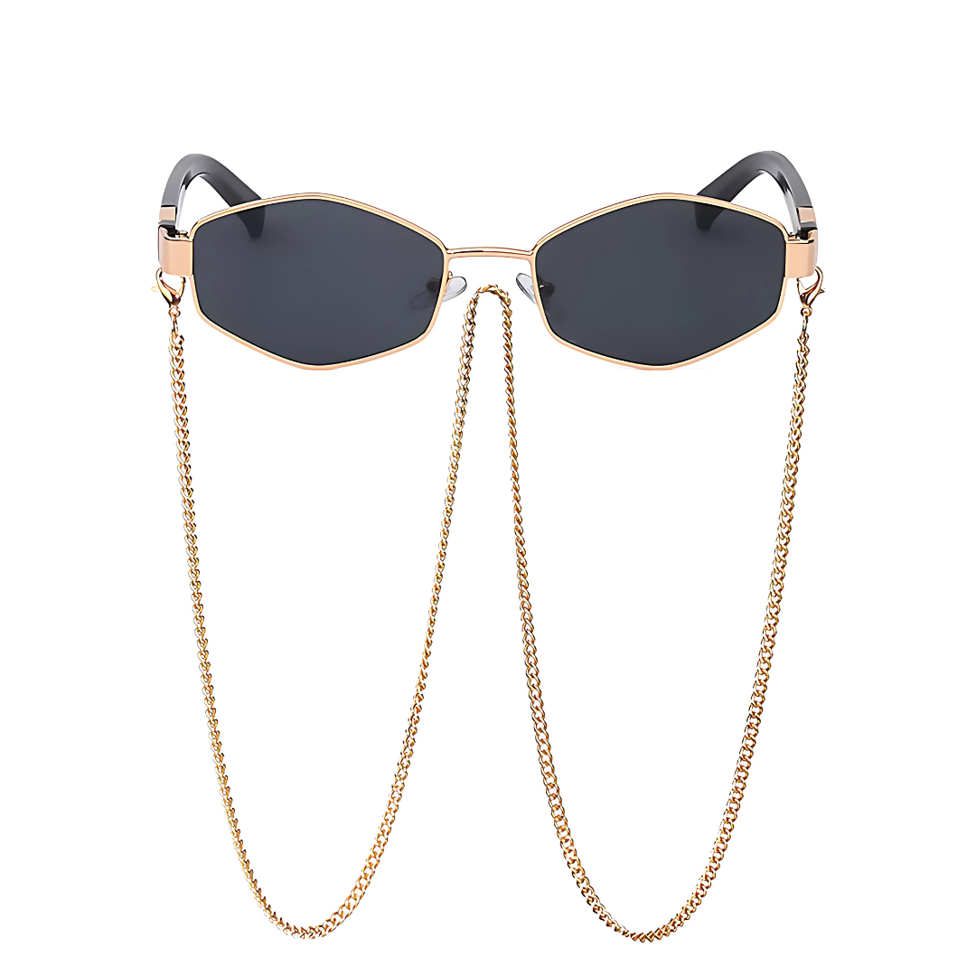 First Lens Vintage Punk Chic Chain Sunglasses - UV400 - S054