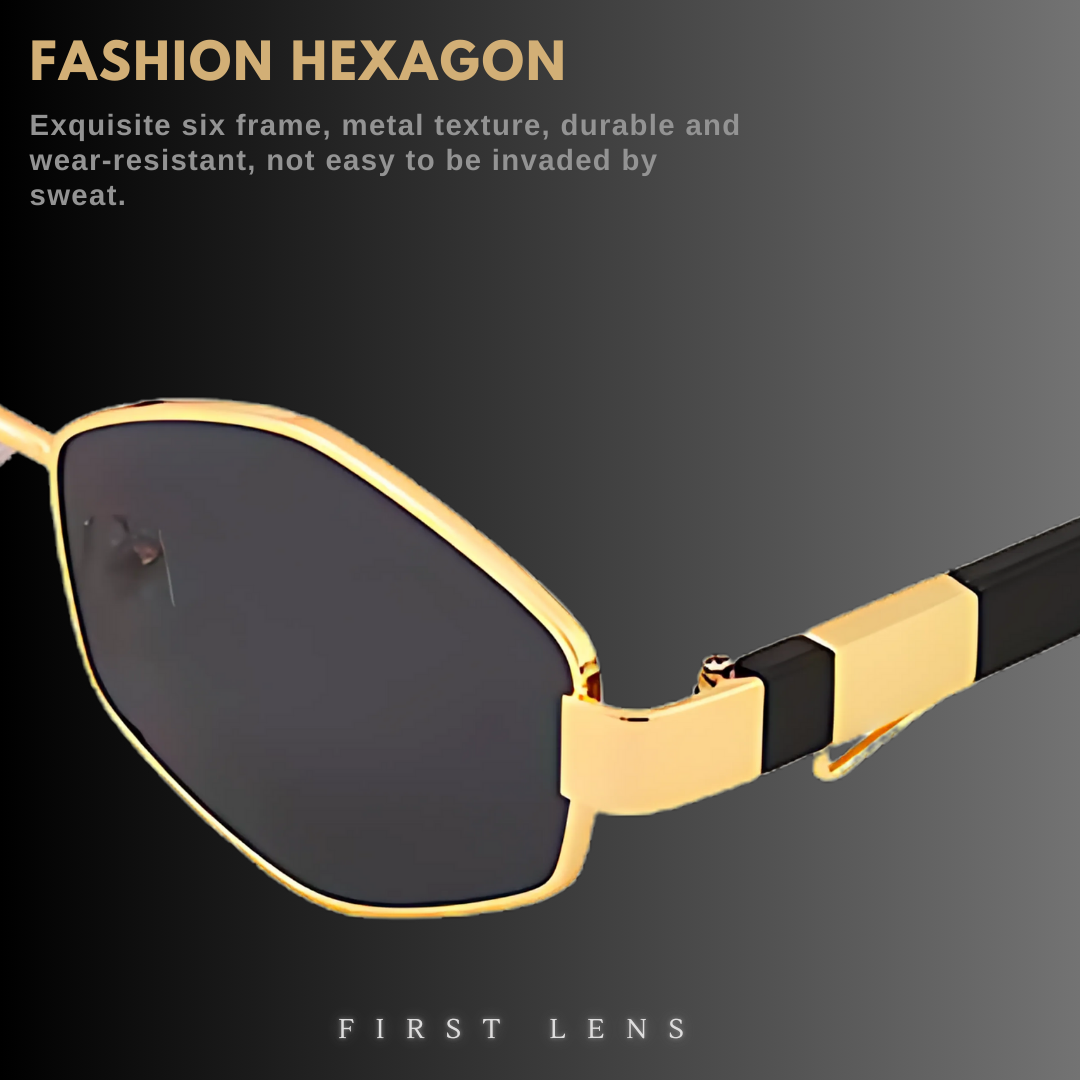 First Lens Vintage Punk Chic Chain Sunglasses - UV400 - S054