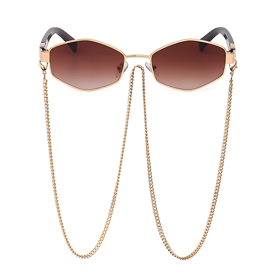 First Lens Vintage Punk Chic Chain Sunglasses - UV400 - S054