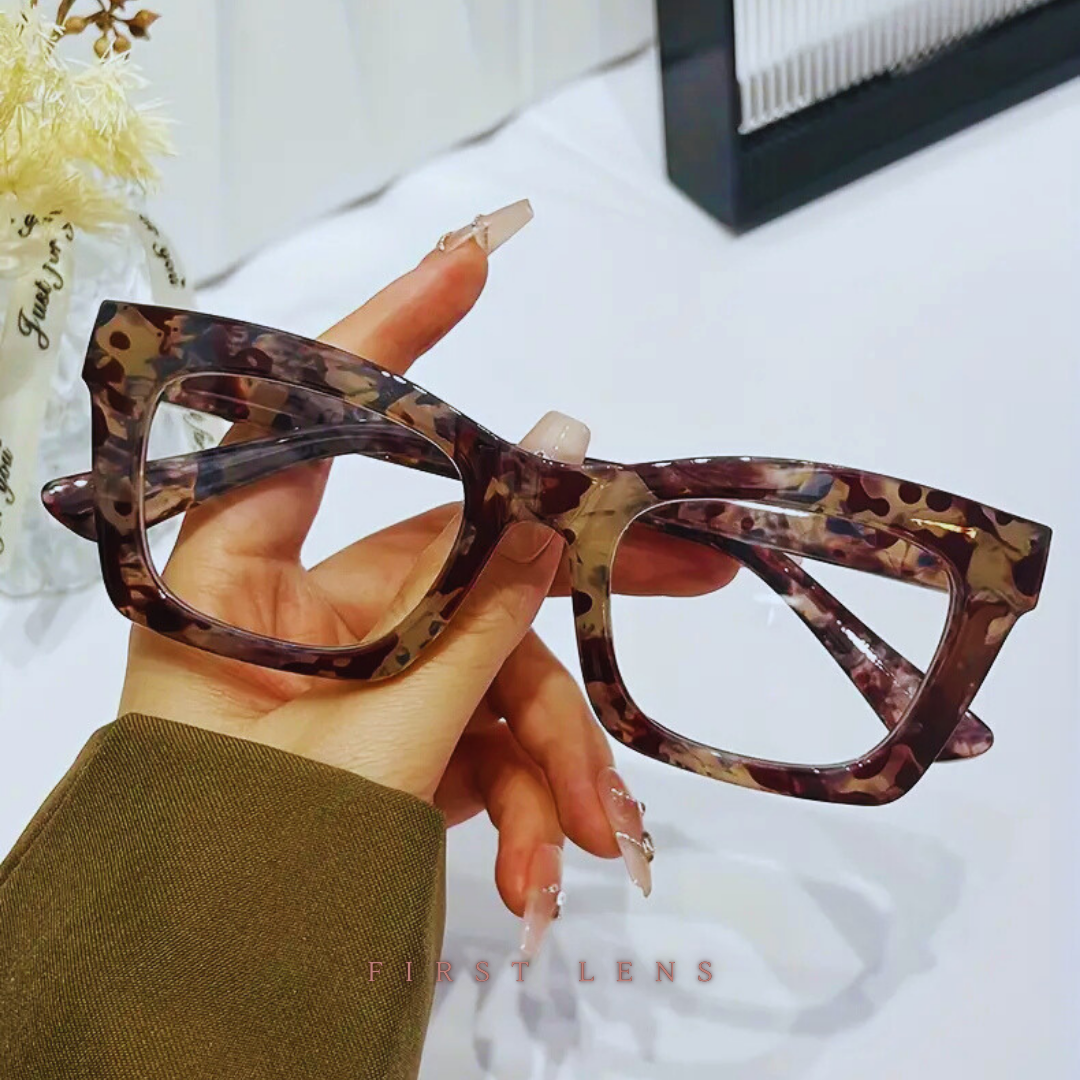 First Lens Vintage Square Blue Light Computer Glasses - B038