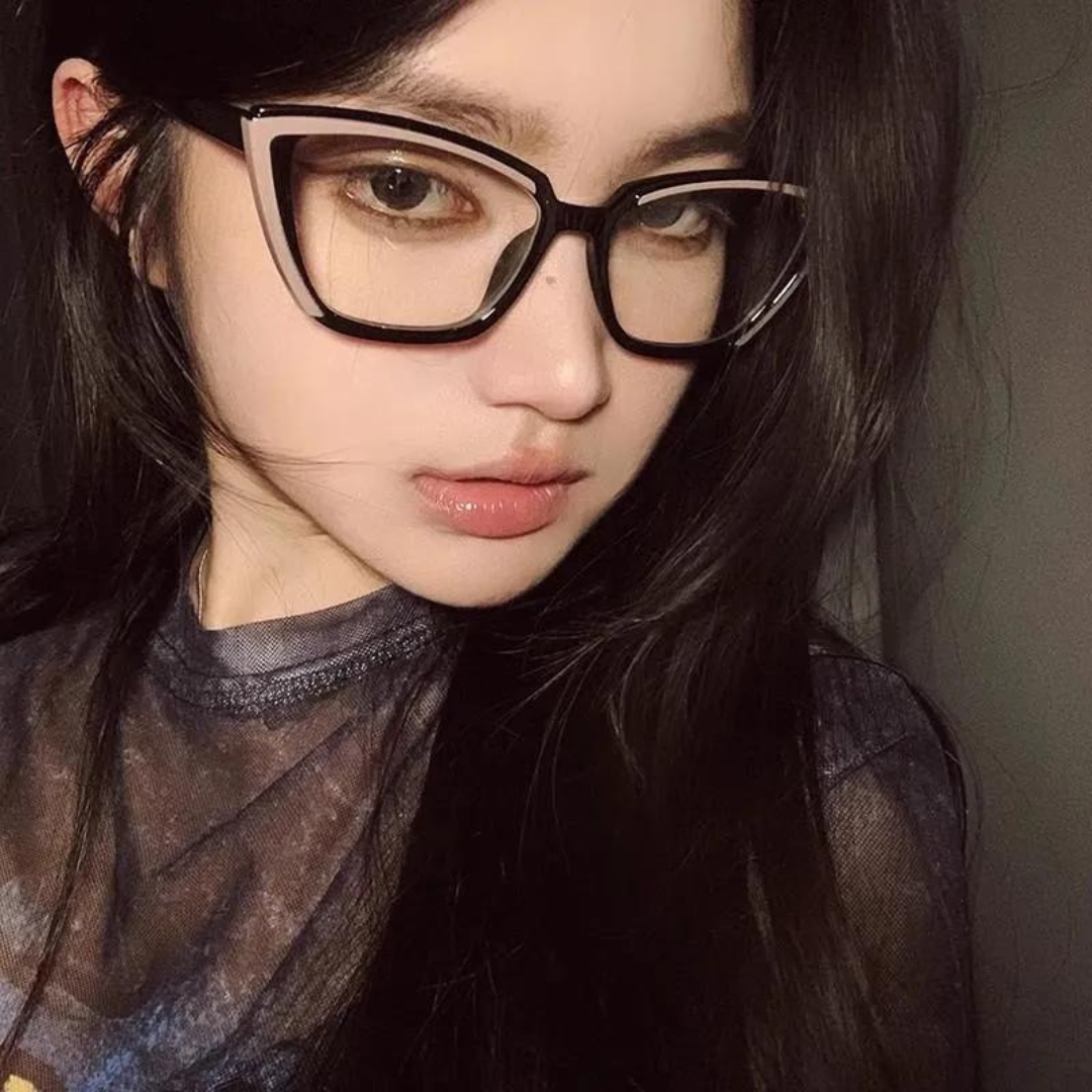Elegant black cat eye computer glasses for women by First Lens