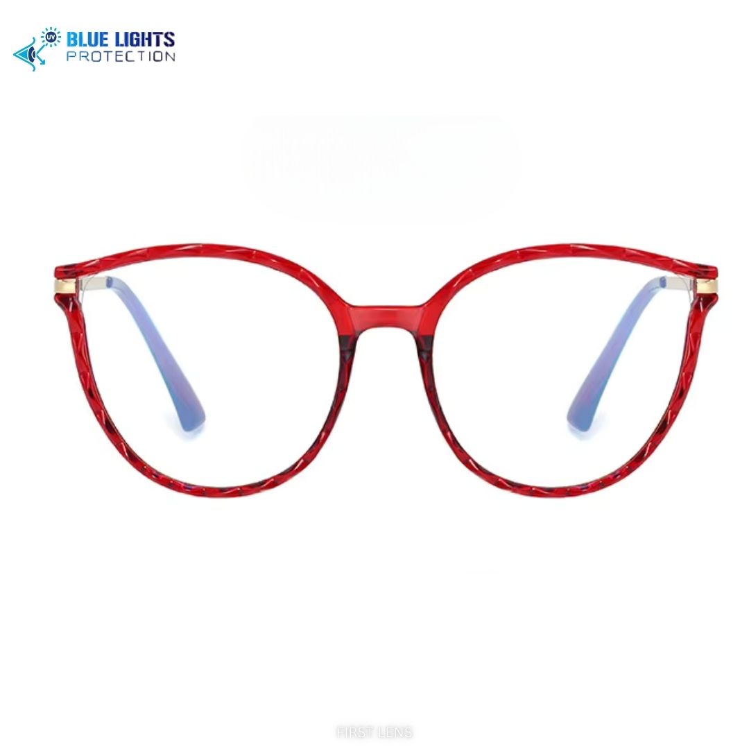 Stylish Optura eyewear with blue light protection by First Lens
