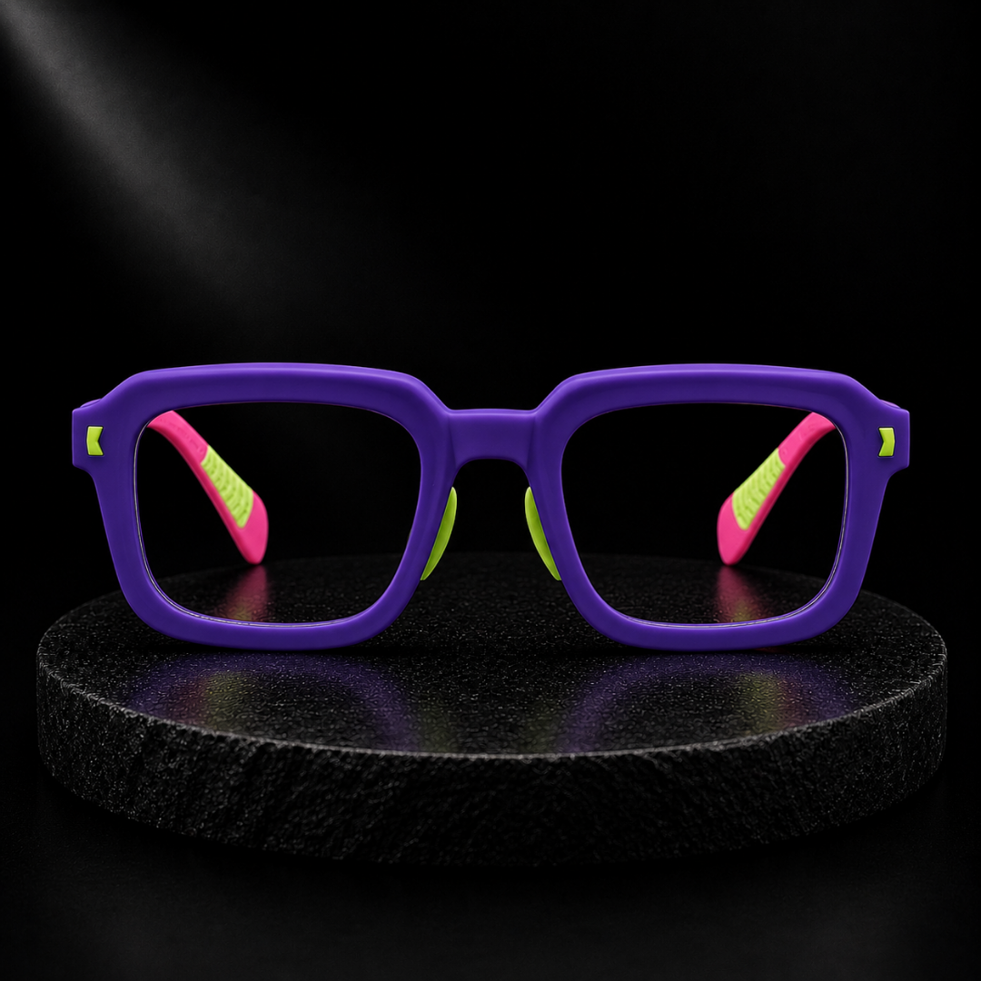 First Lens Dino Dash Kids Blue Light Computer Glasses Violet & Pink - B286