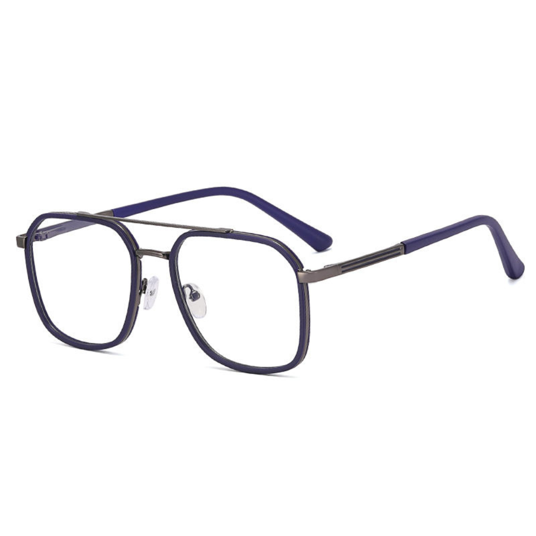 First Lens Iron Age Blue Light Computer Glasses- B117-Matte-Blue