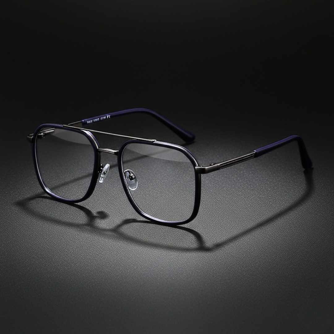 First Lens Iron Age Blue Light Computer Glasses- B117-Matte-Blue