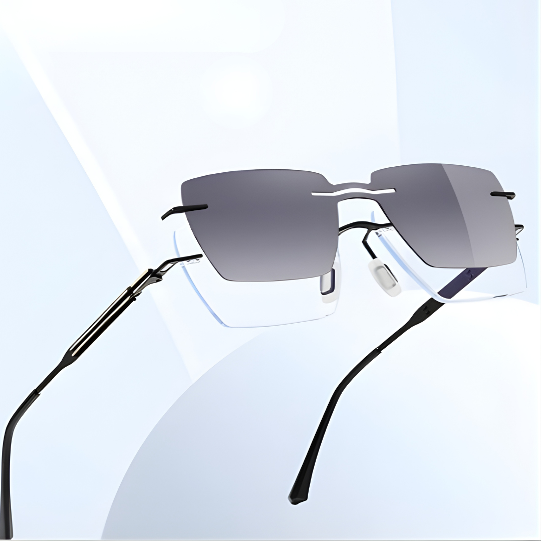 First Lens Magnetix Clip-On Blue Light Computer Glasses- B118-Black-Silver