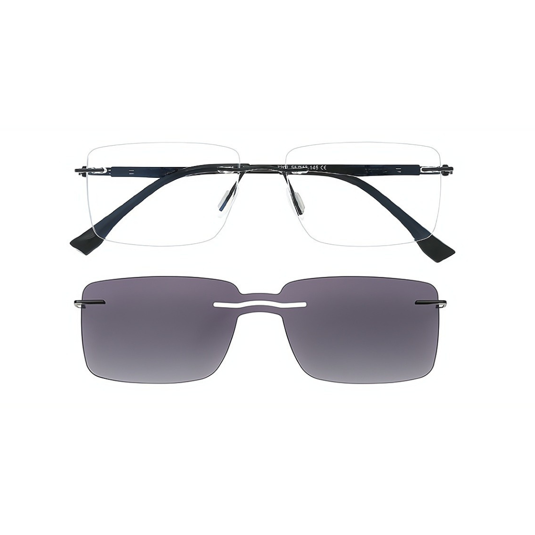 First Lens Magnetix Clip-On Blue Light Computer Glasses- B118-Black-Gun