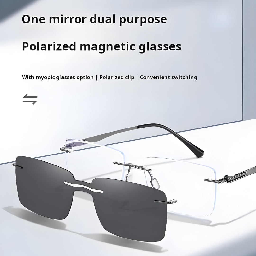 First Lens Magnetix Clip-On Blue Light Computer Glasses- B118-Black-Gun