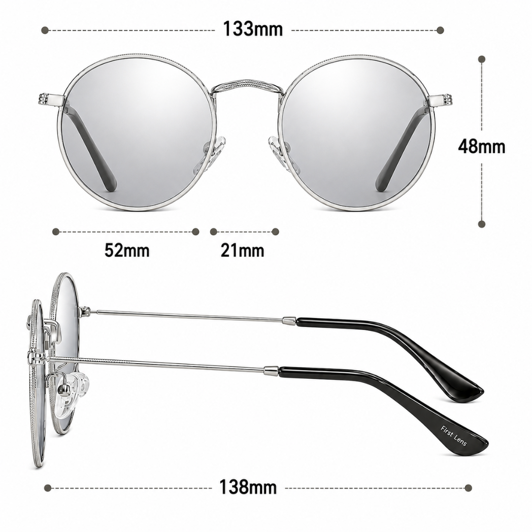 First Lens Polarized Sunglasses Silver Mirrored S506
