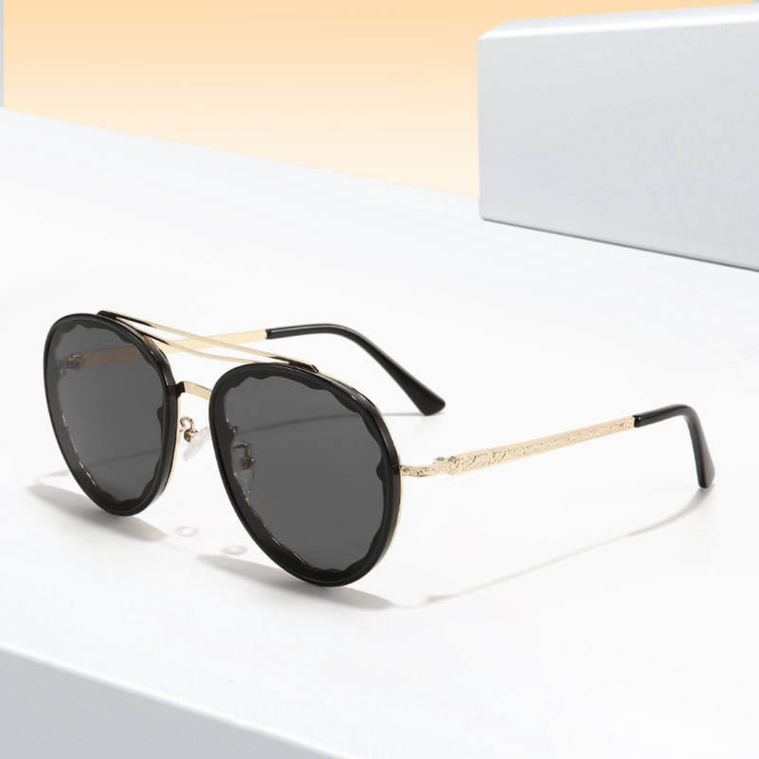 First Lens Noir Luxe Round Sunglasses-S124
